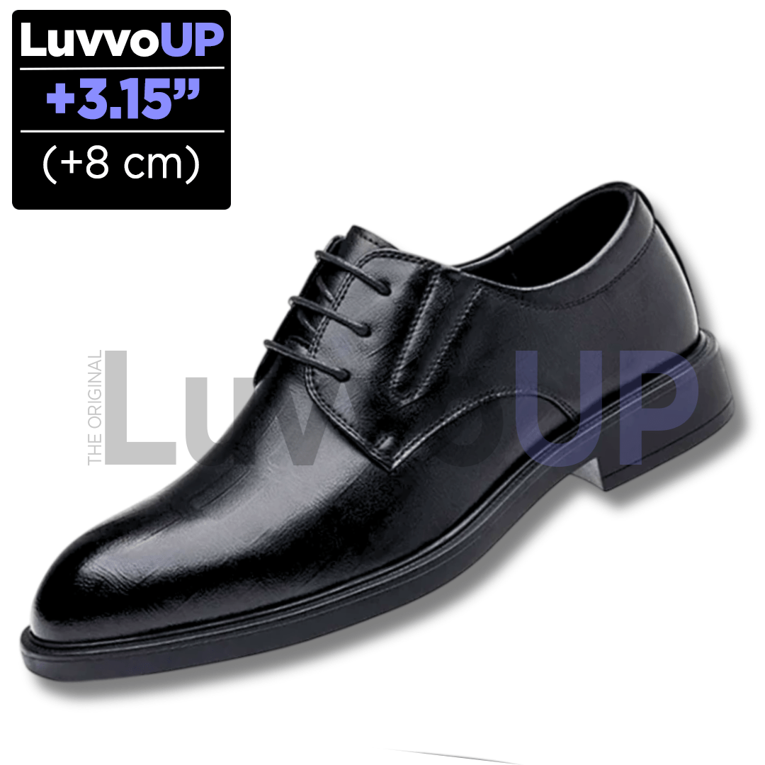 Get Luvvo Height-Increasing Shoes Black Leather / (3.15 inches - 8 cm) / 5.5 LuvvoUP OPTALL Formal Height-Boosting Shoes