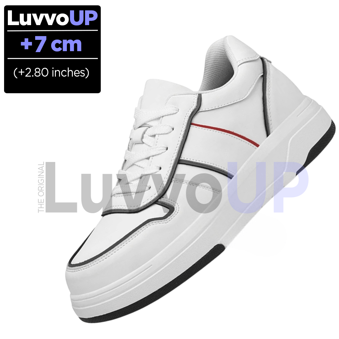 Get Luvvo Height-Increasing Shoes White Leather / (2.8 inches / 7 cm) / 5 LuvvoUP UPADOR Height-Boosting Sneaker