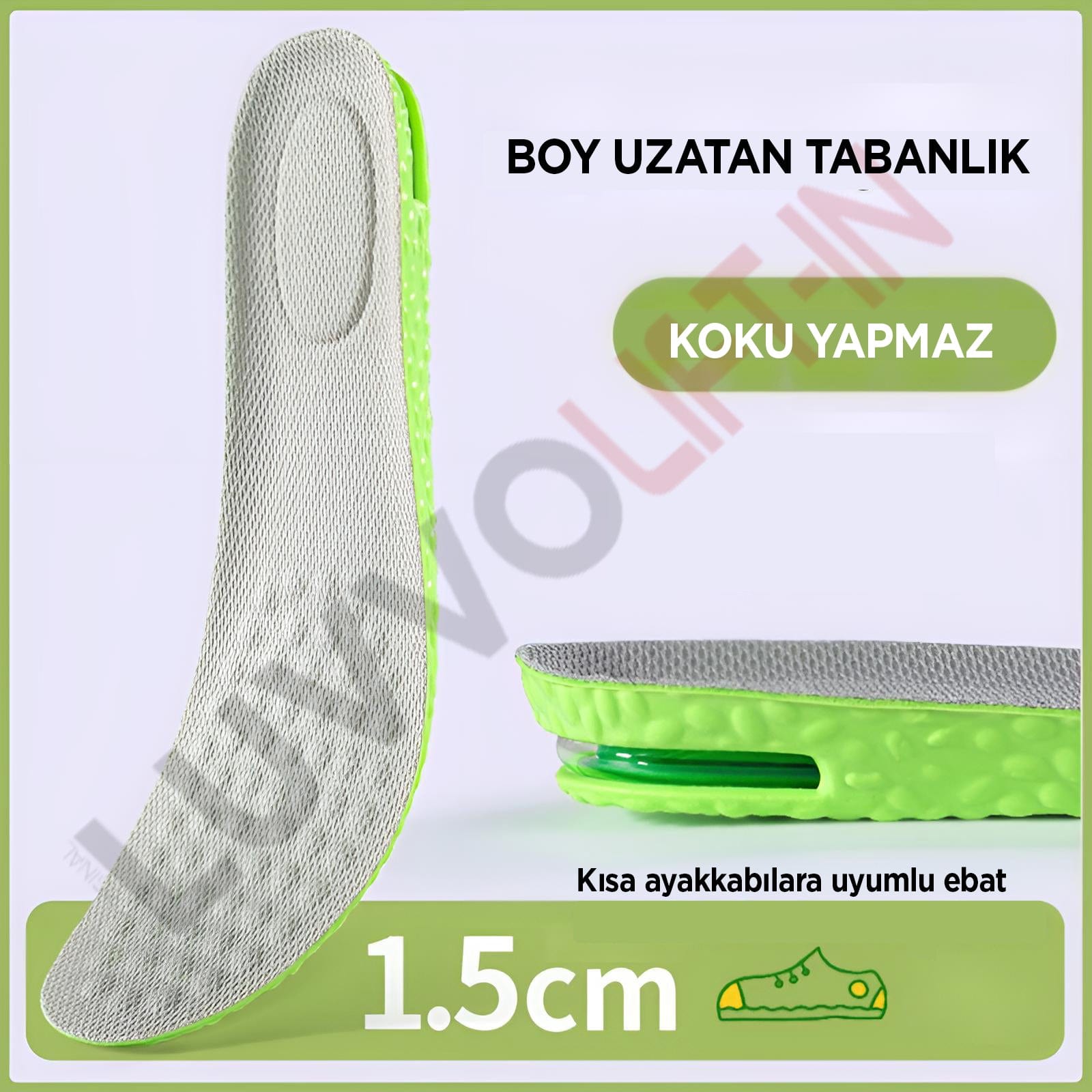 Get Luvvo LuvvoLIFT-IN Spor Ayakkabılar İçin Nefes Alabilen Koku Önleyici Tabanlık