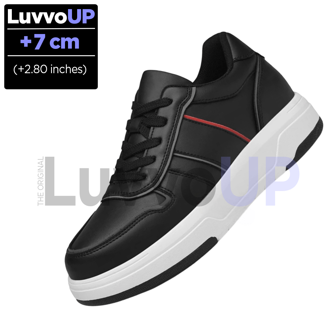 Get Luvvo Height-Increasing Shoes Black Leather / (2.8 inches / 7 cm) / 5 LuvvoUP UPADOR Height-Boosting Sneaker