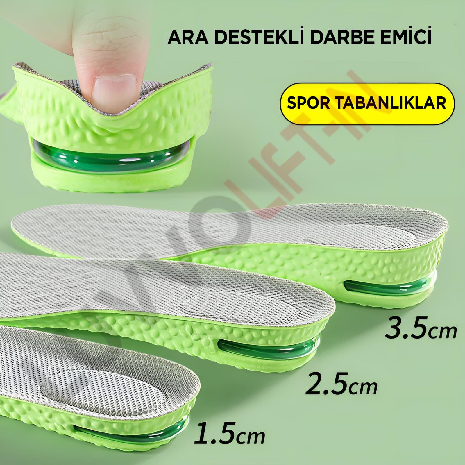Get Luvvo LuvvoLIFT-IN Spor Ayakkabılar İçin Nefes Alabilen Koku Önleyici Tabanlık