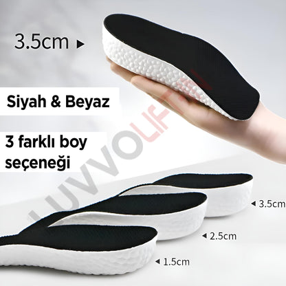 Get Luvvo Siyah & Beyaz - 1 Çift / 1.5 cm LuvvoLIFT-IN Memory Foam Tabanlıklar
